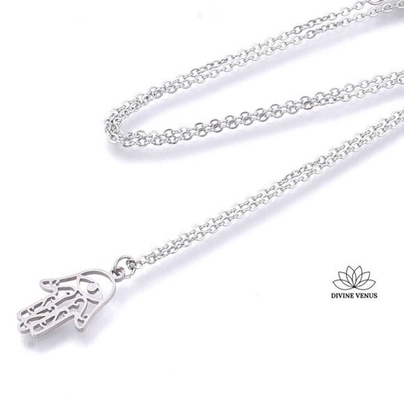 Hamsa Necklace | Stainless Steel Jewelry - Picture 3 of 11